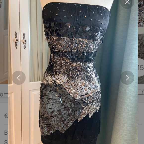 Stradivarius ❤ Black Sequin mini dress ! Size M - Picture 10 of 10